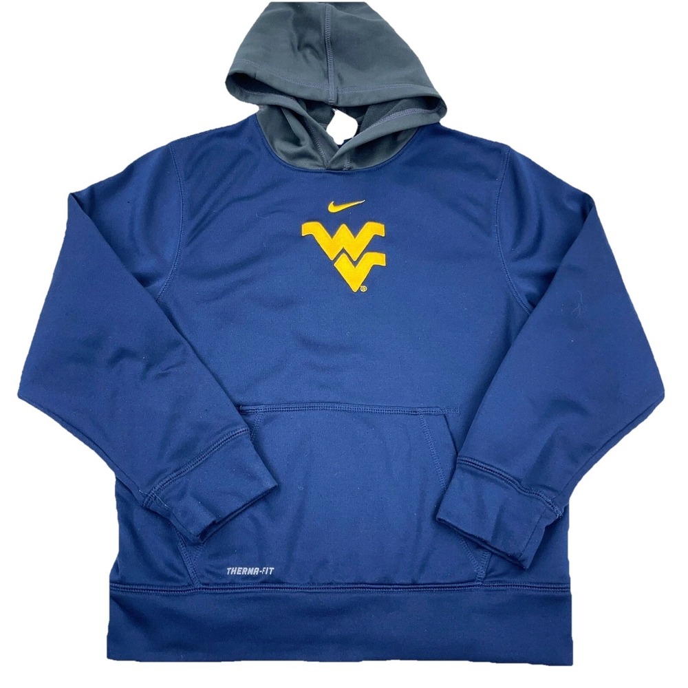 West Virginia Mountaineers Hoodie Boys Large Nike Therma Fit Youth WVU Sweater